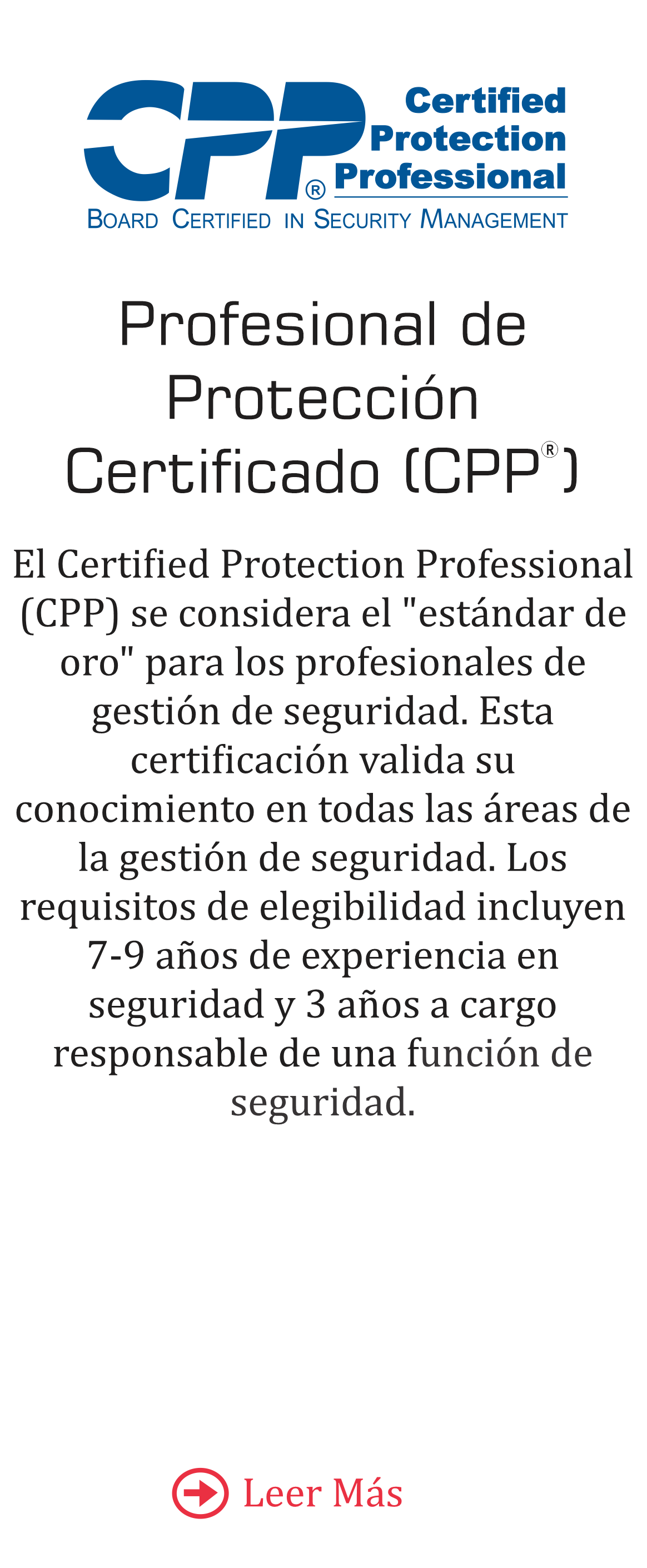Certified Protection Professional - CPP