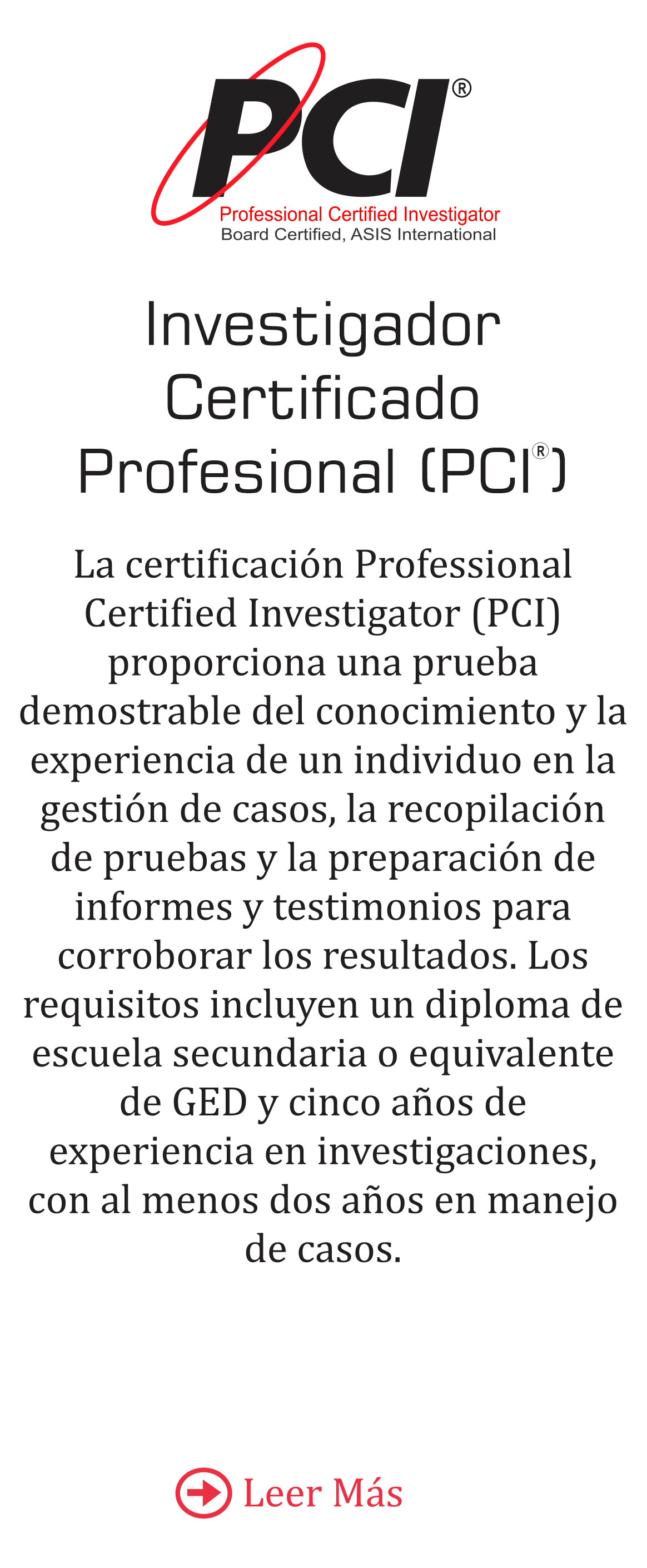 Professional Certified Investigator - PCI